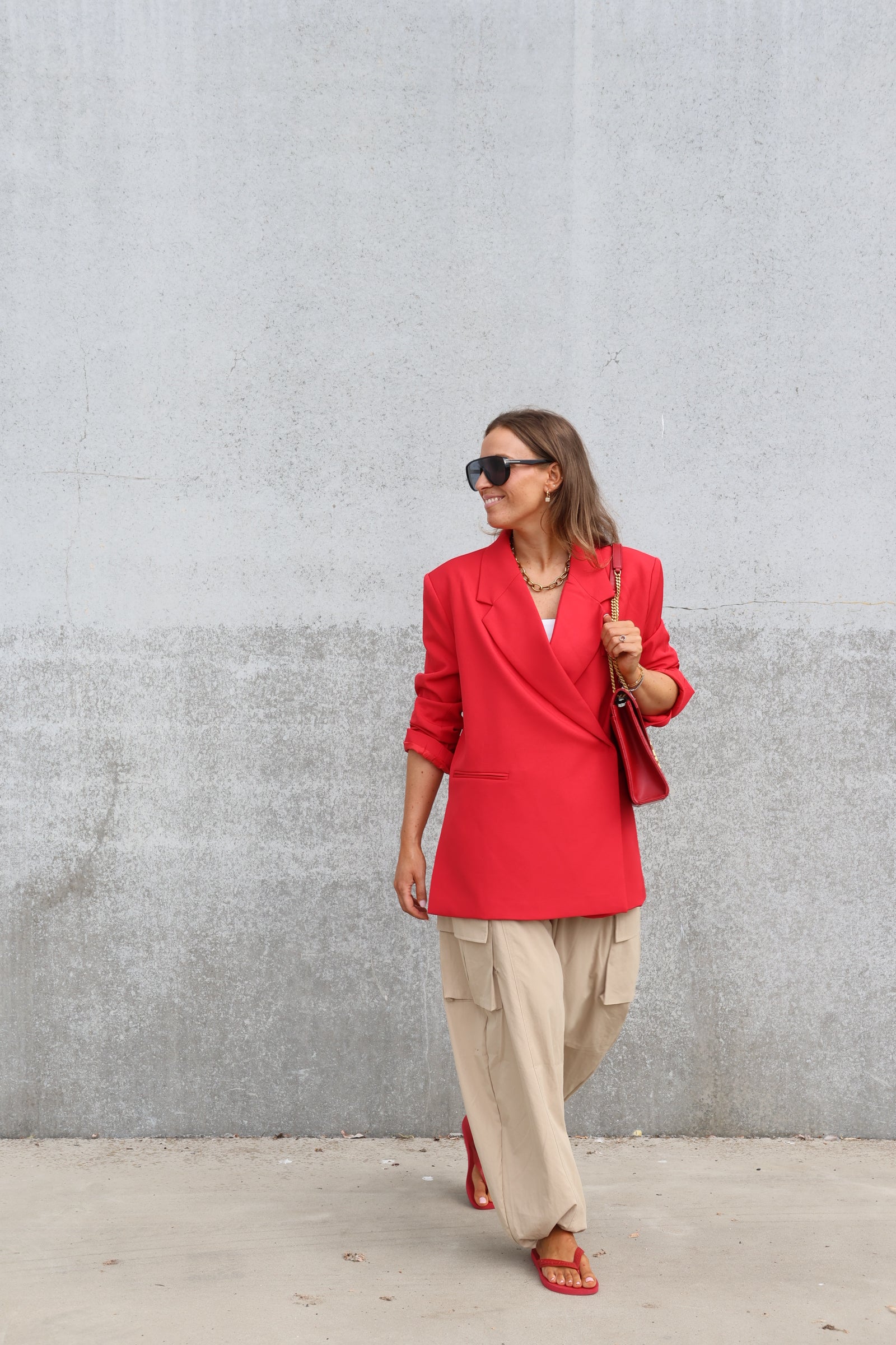 Bea oversized blazer rood
