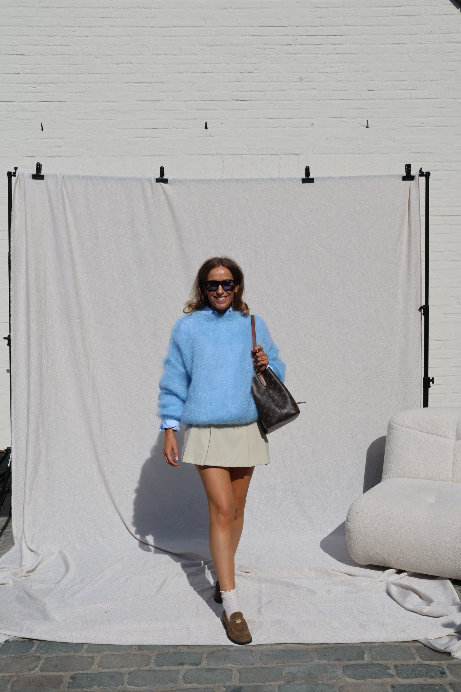 Dany grofgebreide mohair knit lichtblauw
