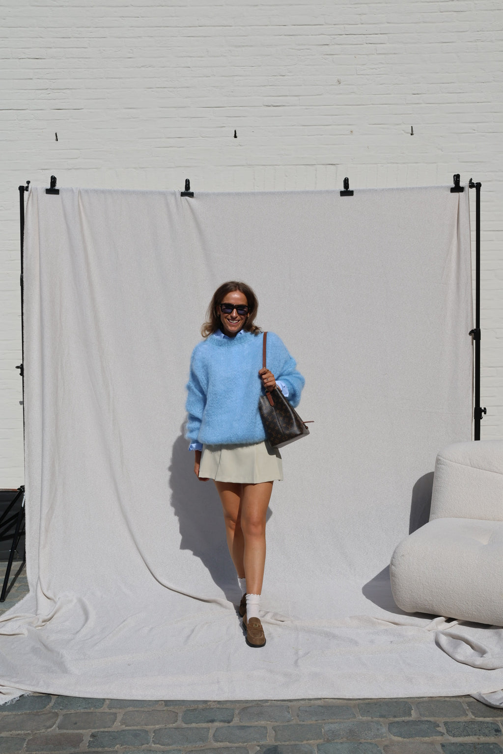 Dany grofgebreide mohair knit lichtblauw
