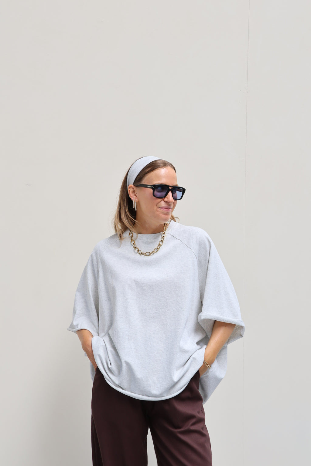 Gulia oversized T-shirt grijs
