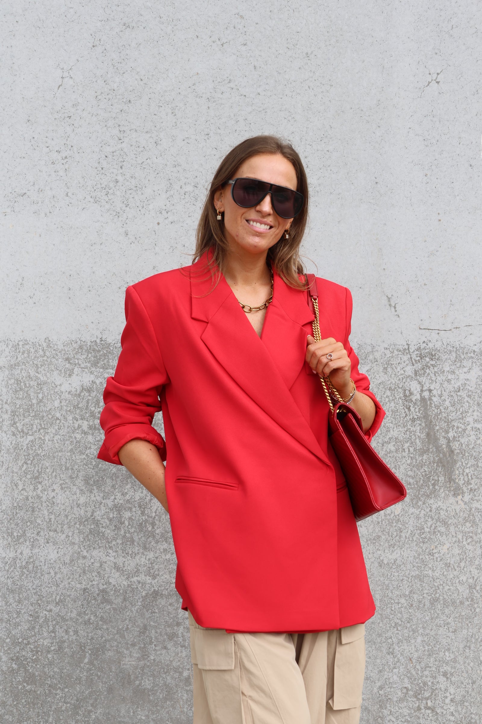 Bea oversized blazer rood