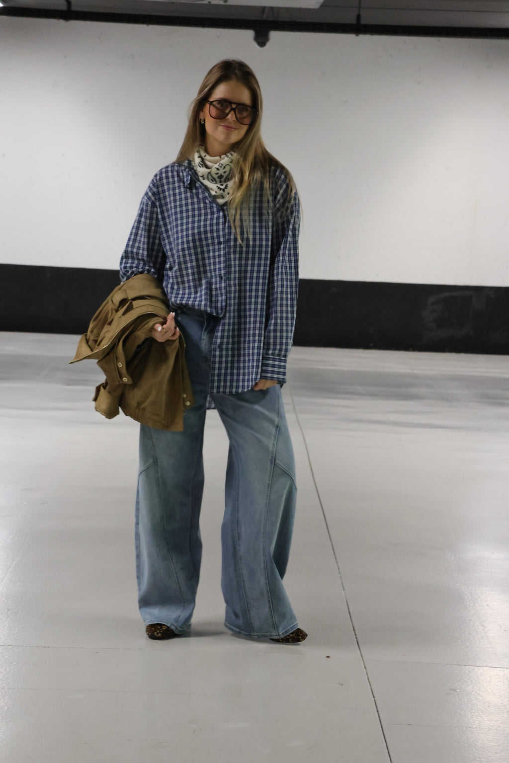 Farah balloon jeans light denim