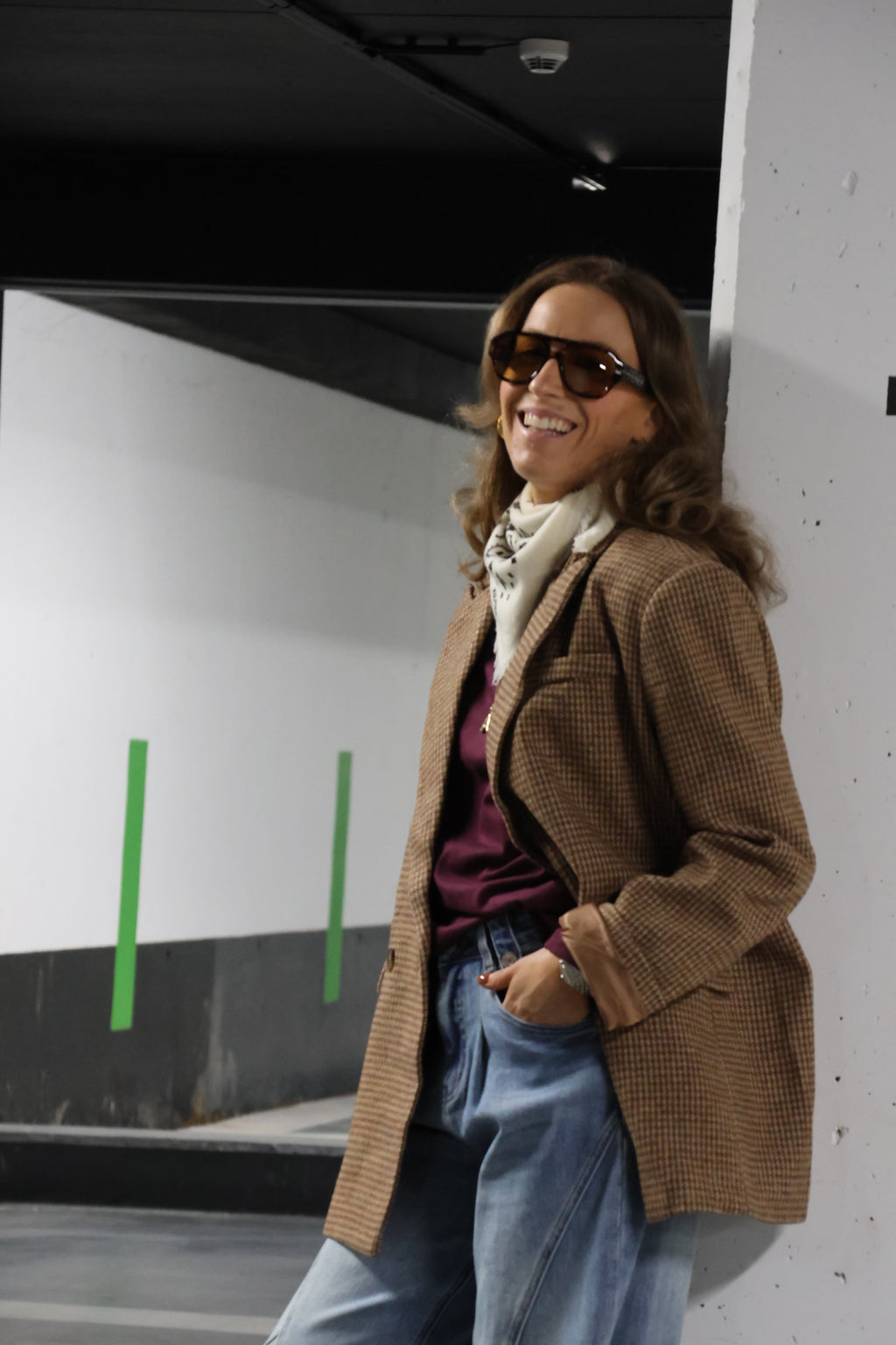 Lauren geruite blazer camel
