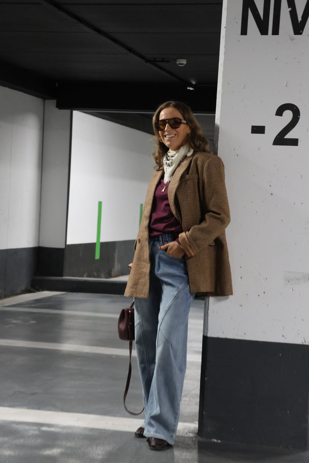 Lauren geruite blazer camel