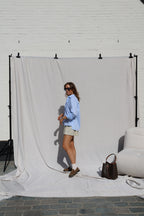 Ylana blouse met mouwdetail lichtblauw
