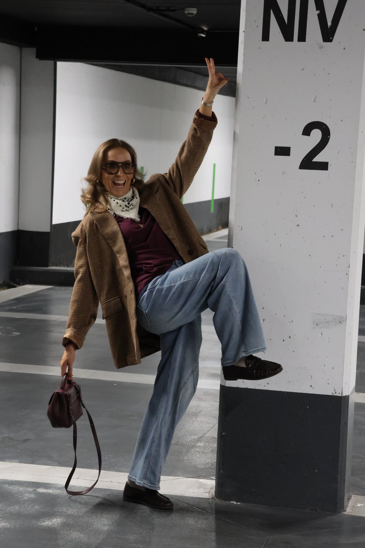 Lauren geruite blazer camel