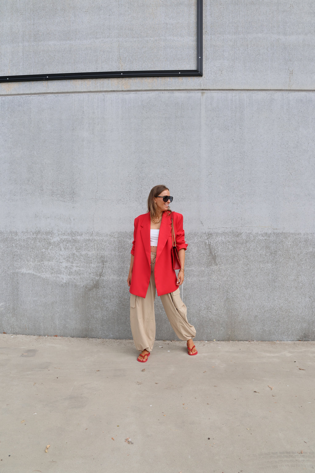 Bea oversized blazer rood