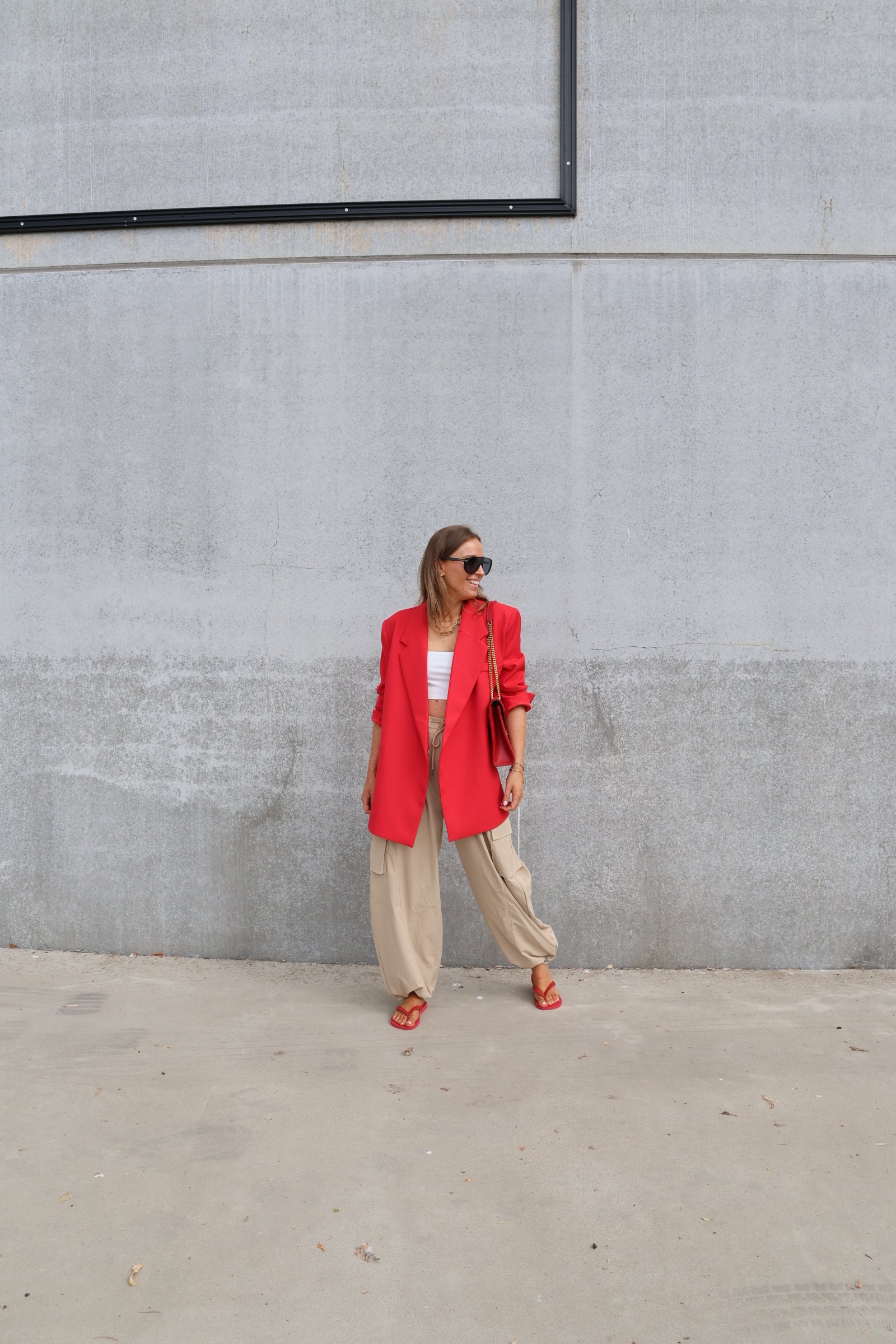 Bea oversized blazer rood