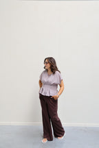 Mabel gestreepte blouse bruin