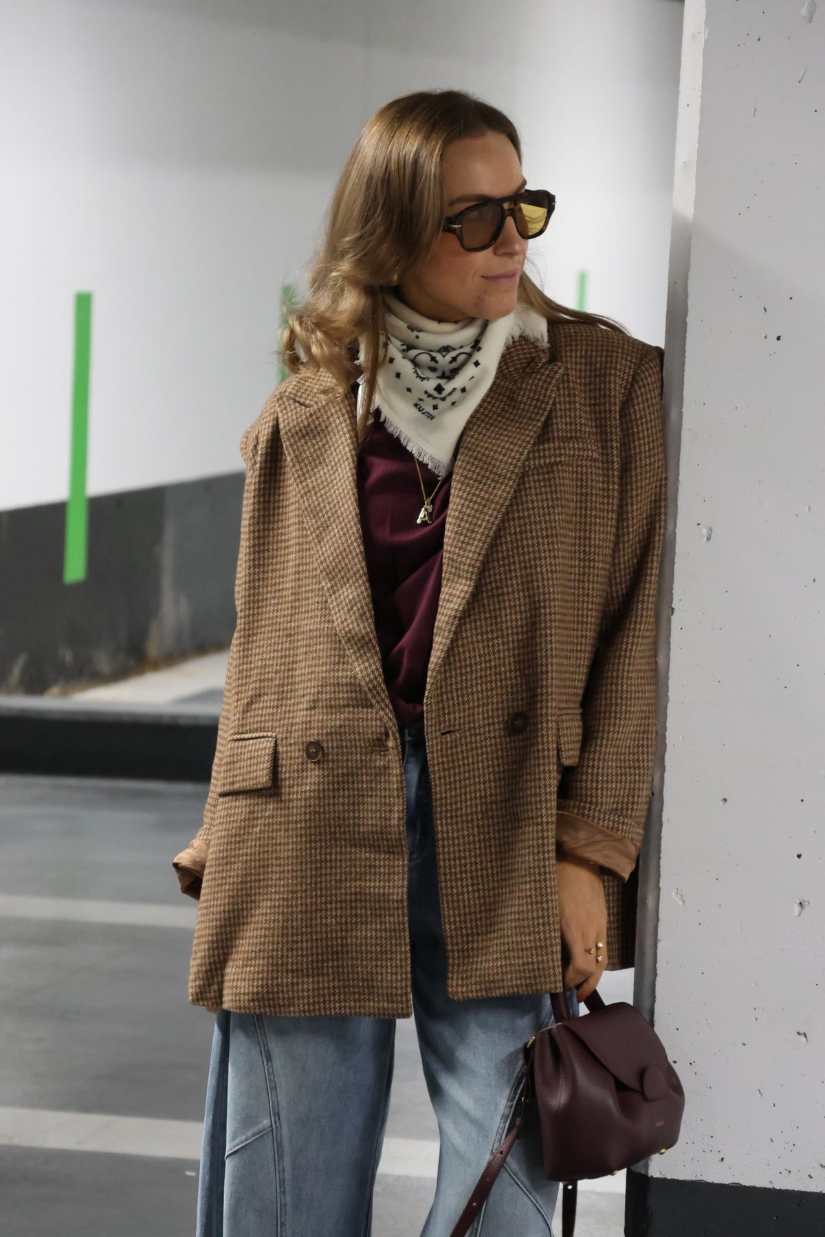 Lauren geruite blazer camel