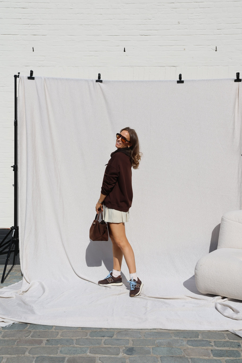 Clarisse sweater met beertje bruin