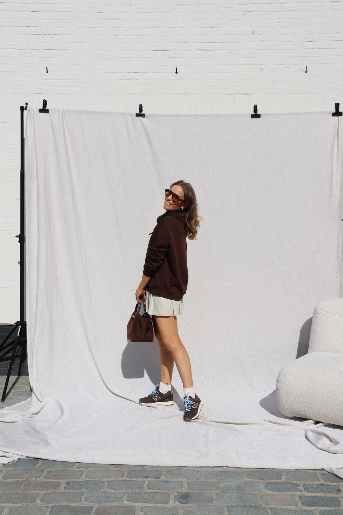 Clarisse sweater met beertje bruin