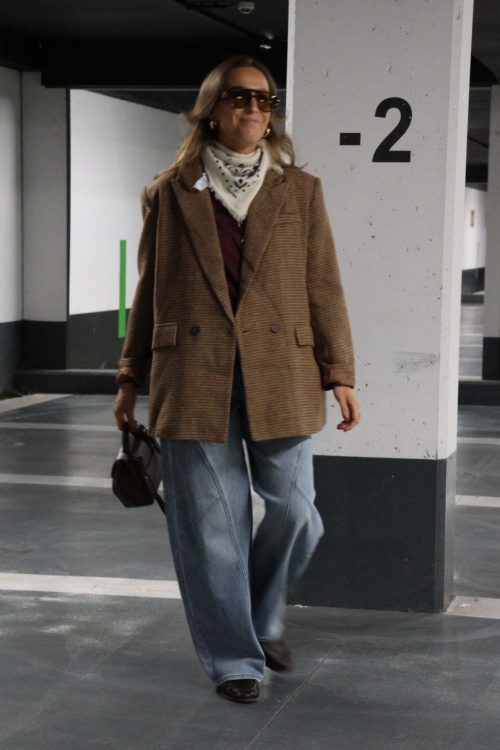 Lauren geruite blazer camel