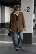 Lauren geruite blazer camel