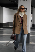 Lauren geruite blazer camel