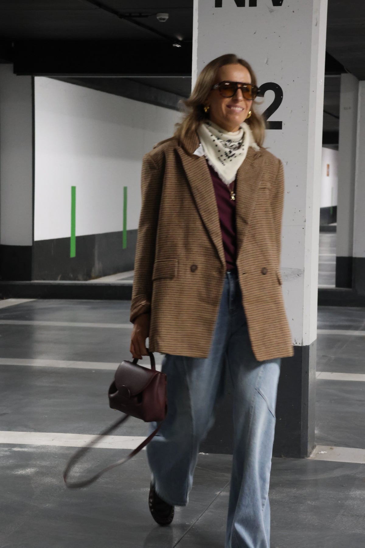 Lauren geruite blazer camel