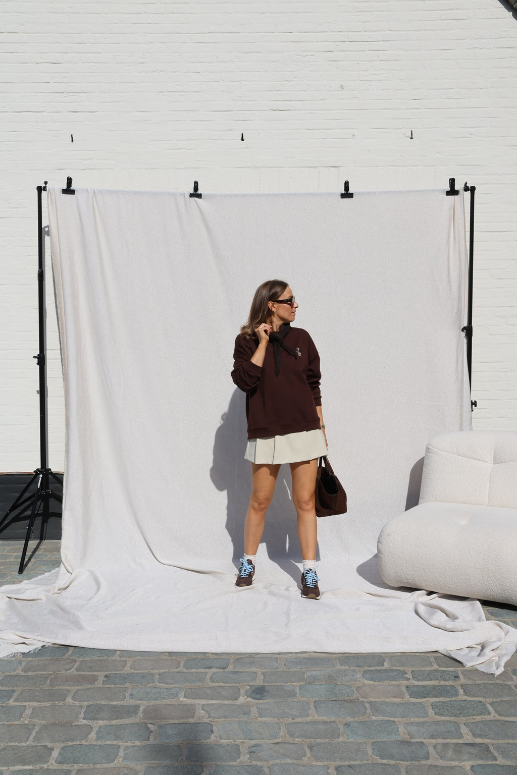 Clarisse sweater met beertje bruin