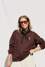 Clarisse sweater met beertje bruin