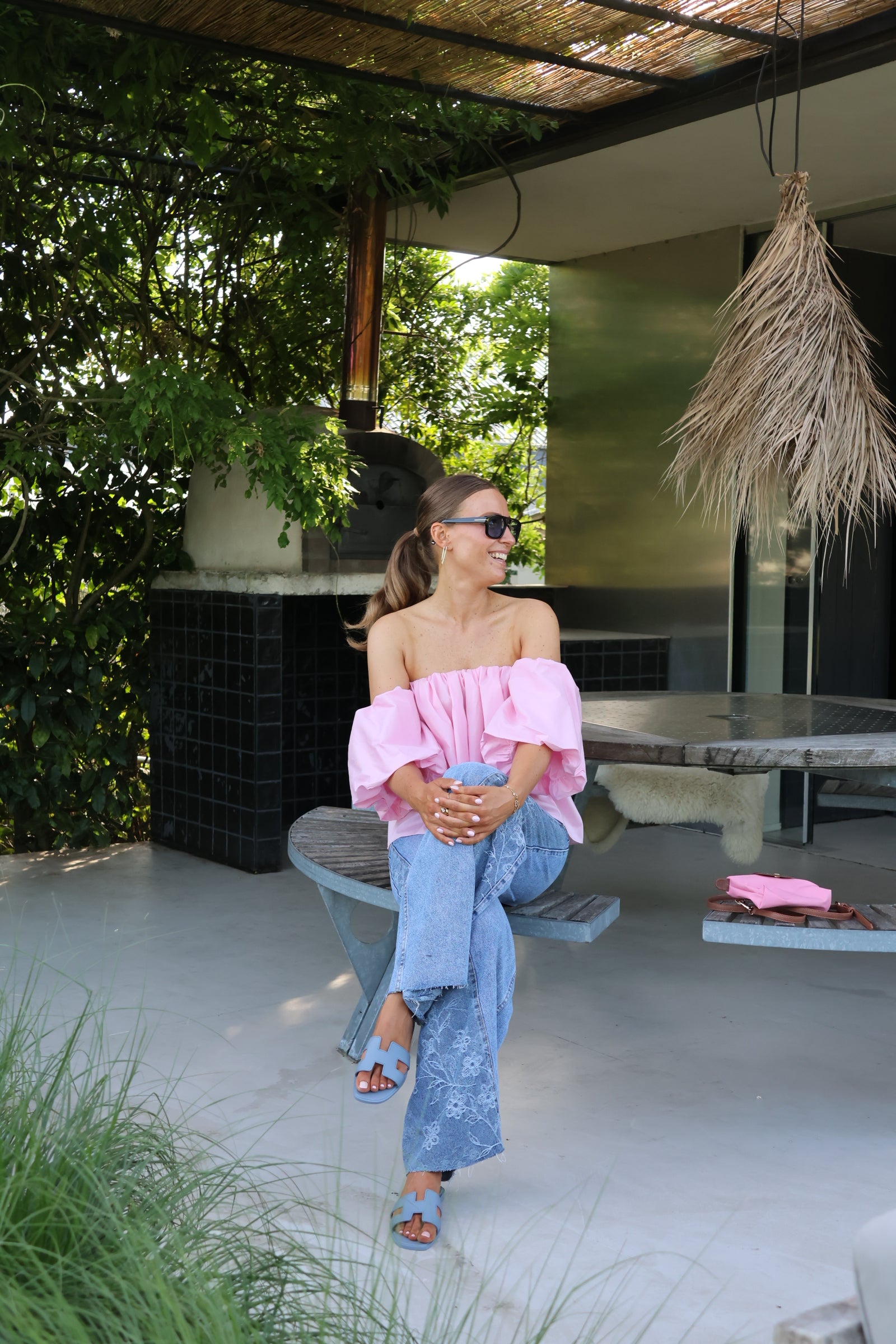 Zoé jeans met bloemendetail