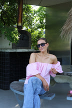 Lea off shoulder blouse roze