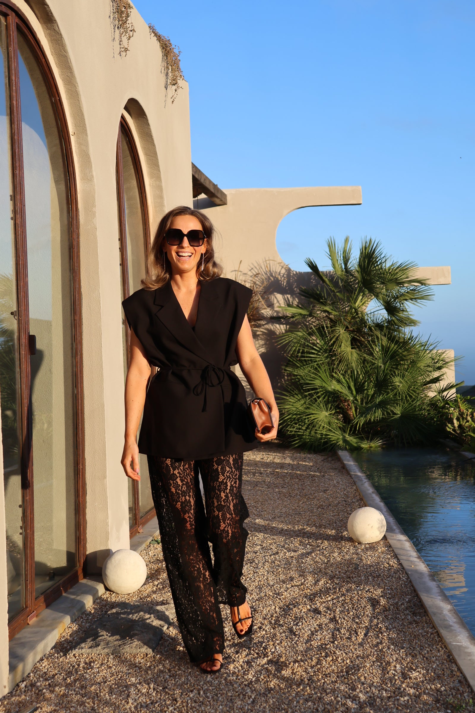 Vienna mouwloze blazer zwart