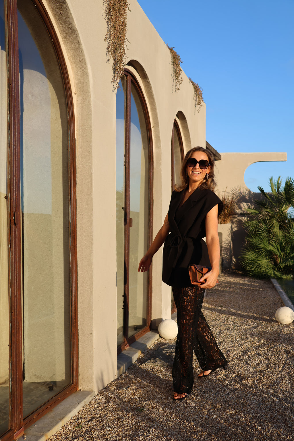 Olga lace trousers zwart