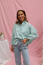 Liesel striped shirt mint green