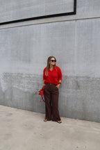 Leonce mohair polo rood