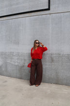 Leonce mohair polo rood