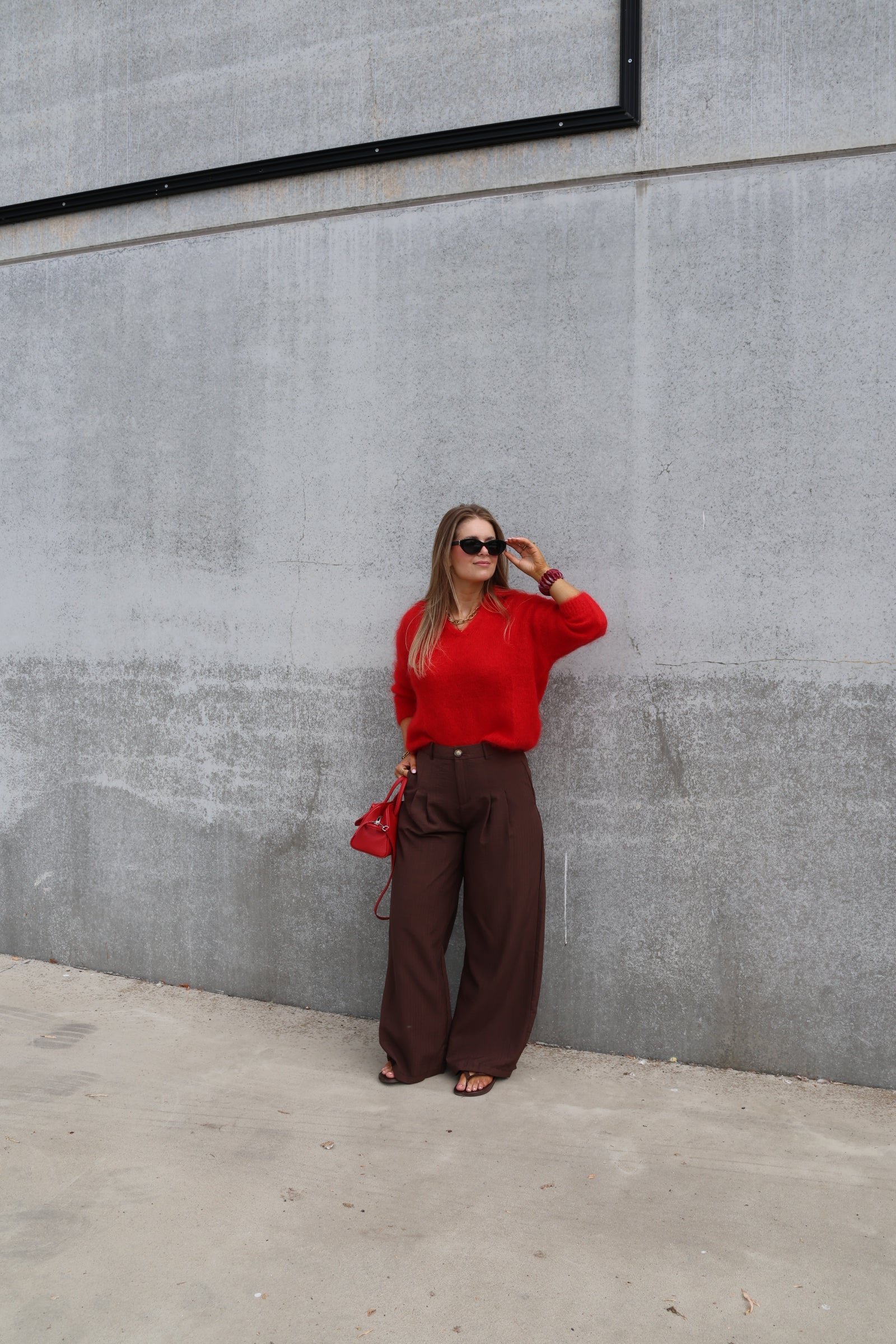 Leonce mohair polo rood