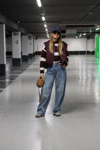 Noa gestreepte trui bordeaux