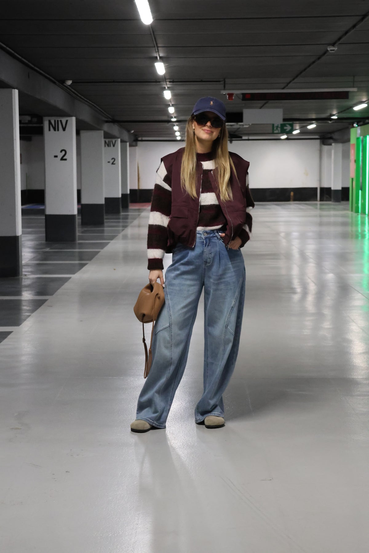 Noa gestreepte trui bordeaux