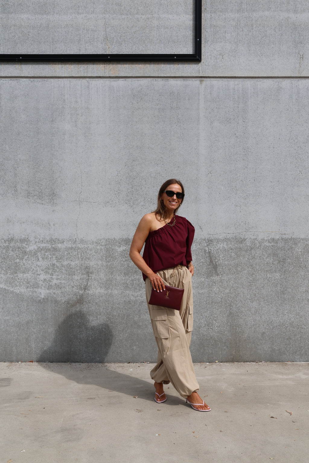 Lauren one shoulder blouse bordeaux