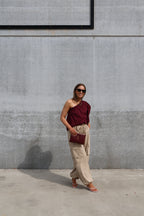 Lauren one shoulder blouse bordeaux