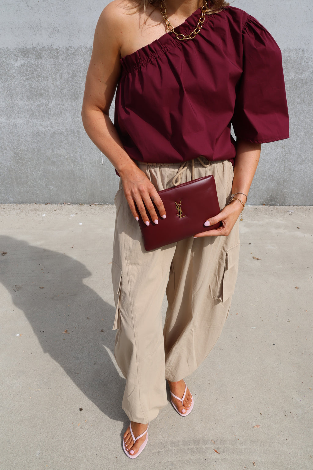 Lauren one shoulder blouse bordeaux