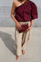 Lauren one shoulder blouse bordeaux