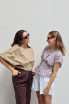 Mabel gestreepte blouse bruin
