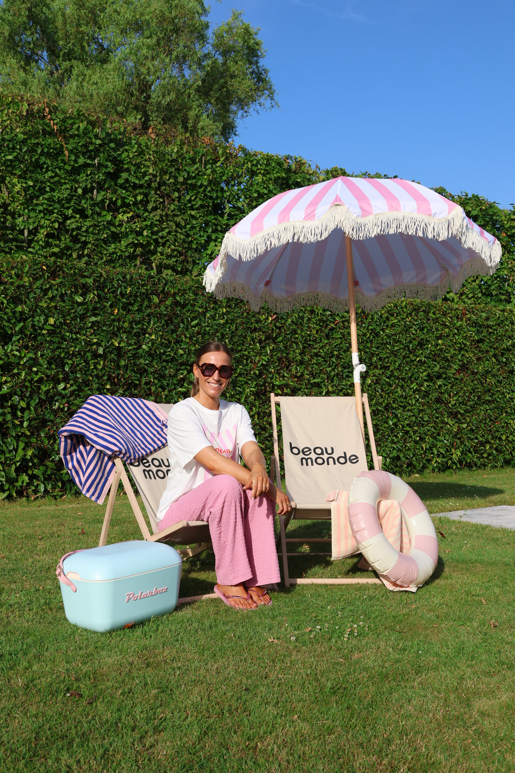 Fien pantalon met structuur roze