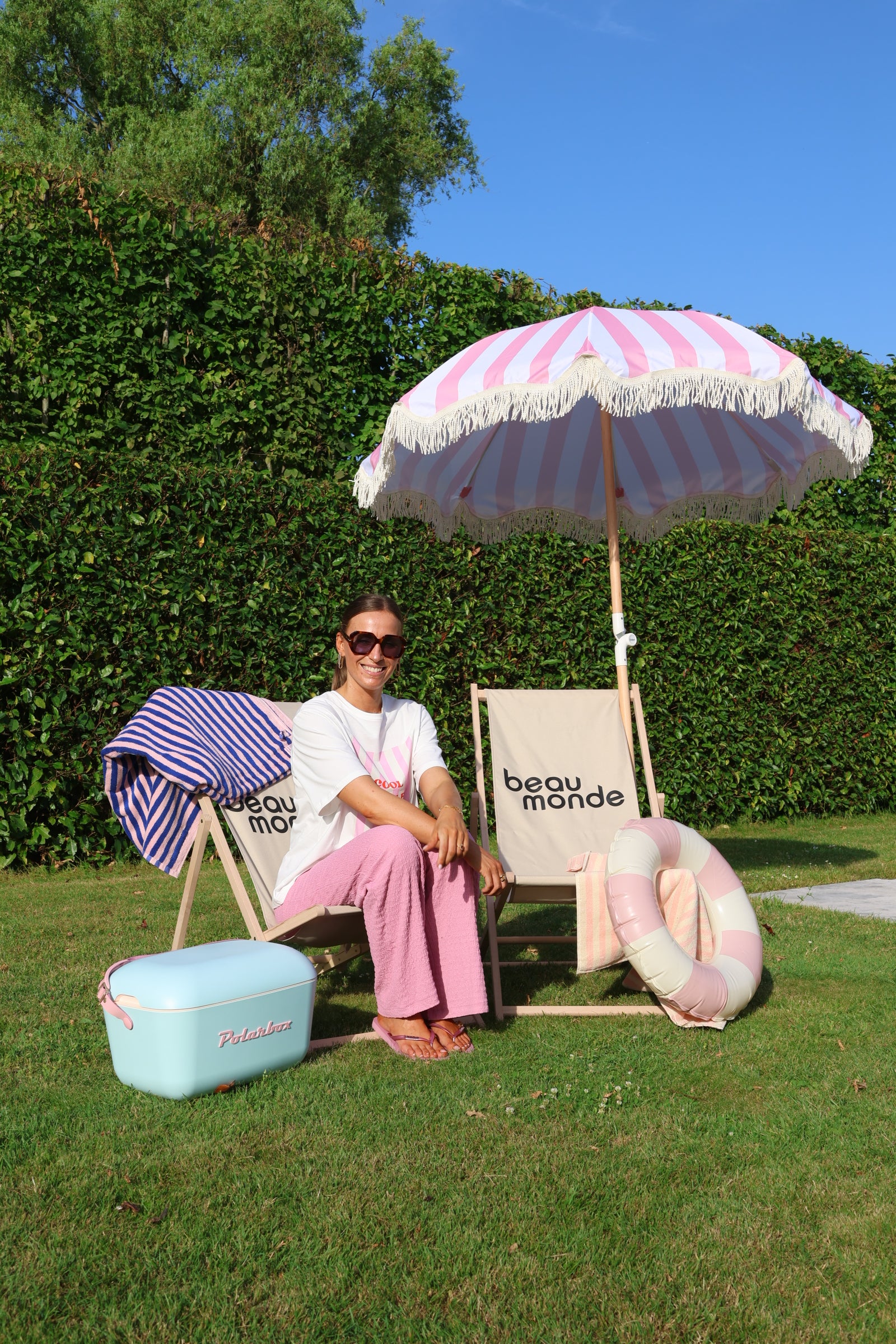 Fien pantalon met structuur roze