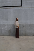 Lieke blouse met wijde mouwen beige