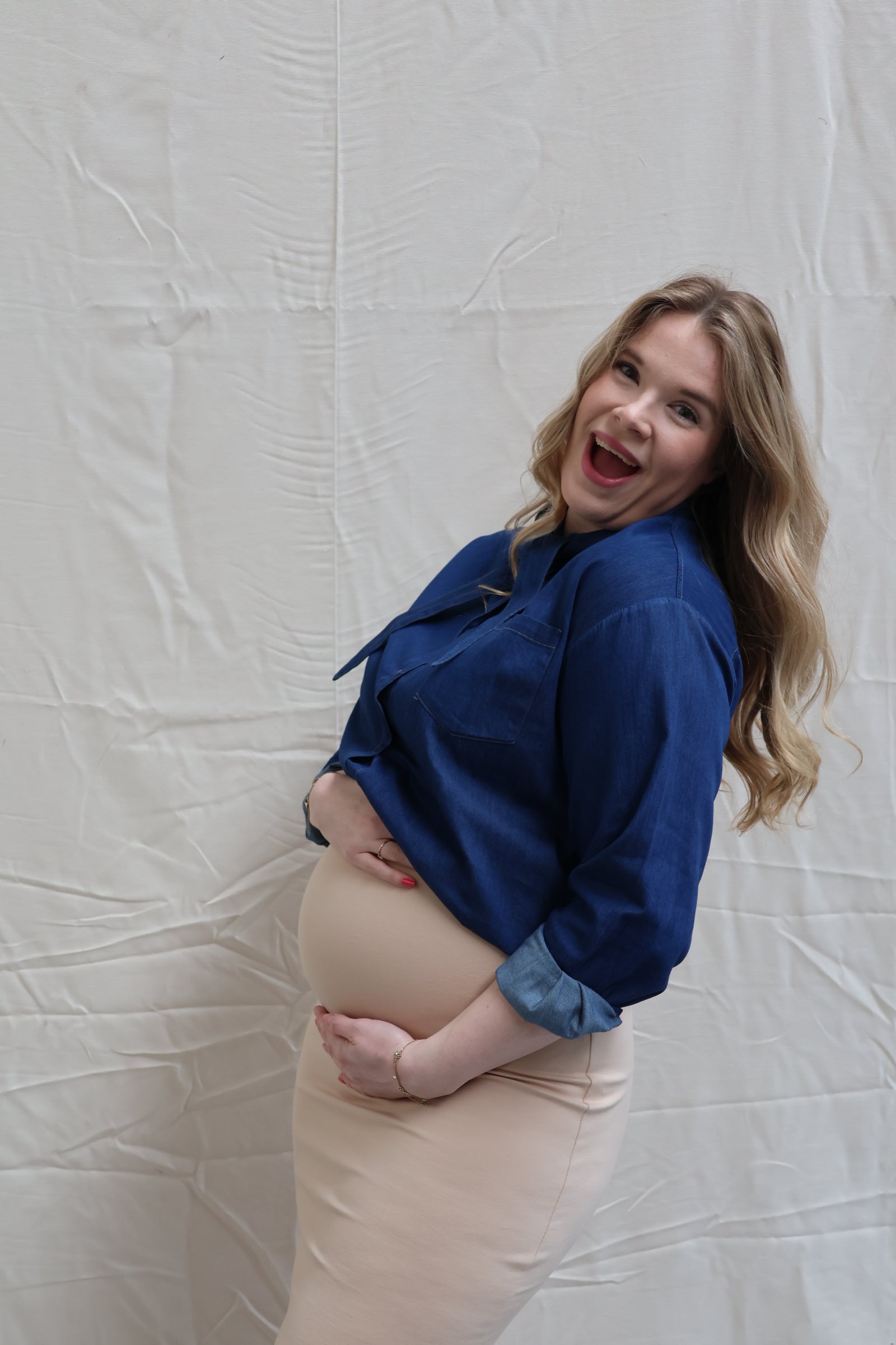 Nina split rok beige