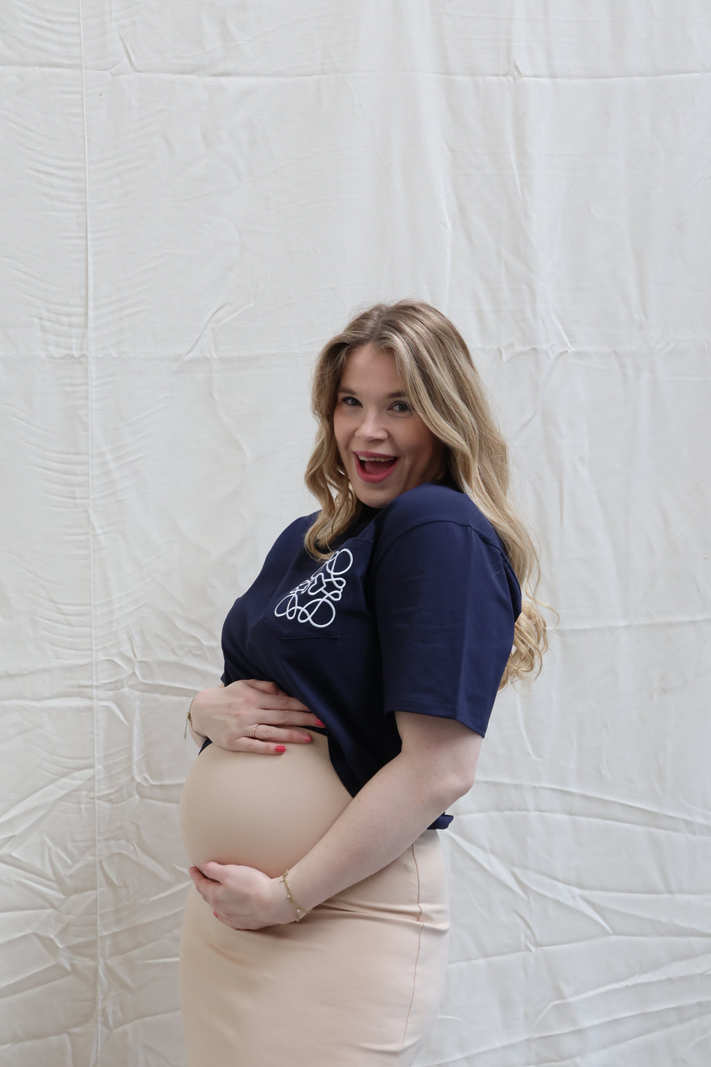 Nina split rok beige