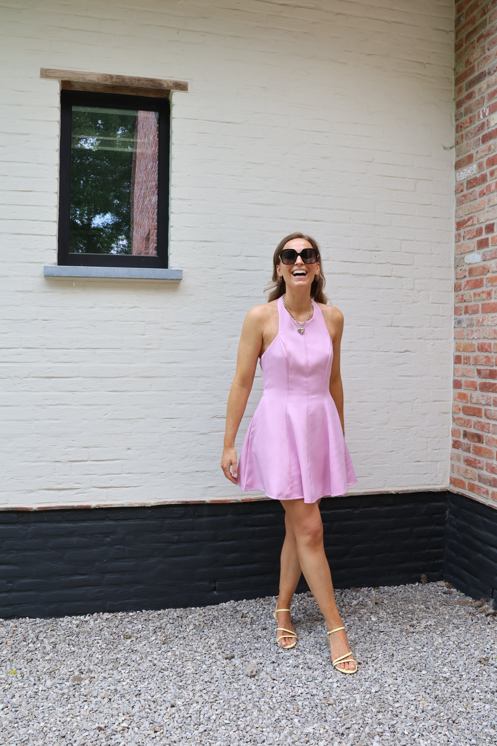 Lizzy mini halterjurk roze