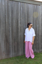Fien pantalon met structuur roze