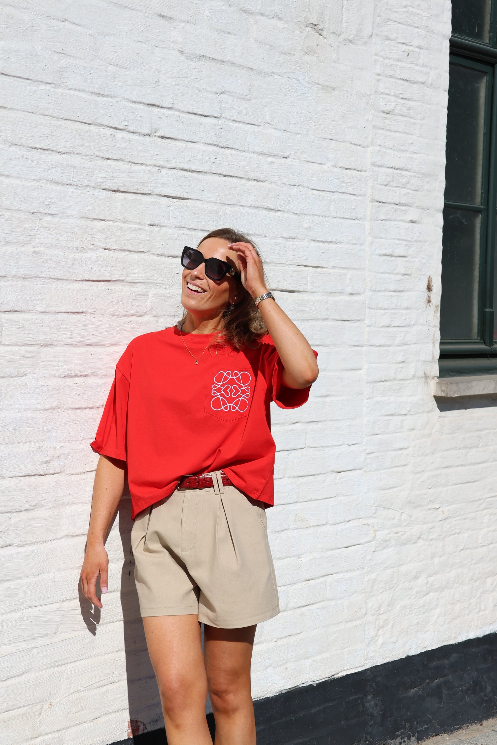 Nienke detail T-shirt rood