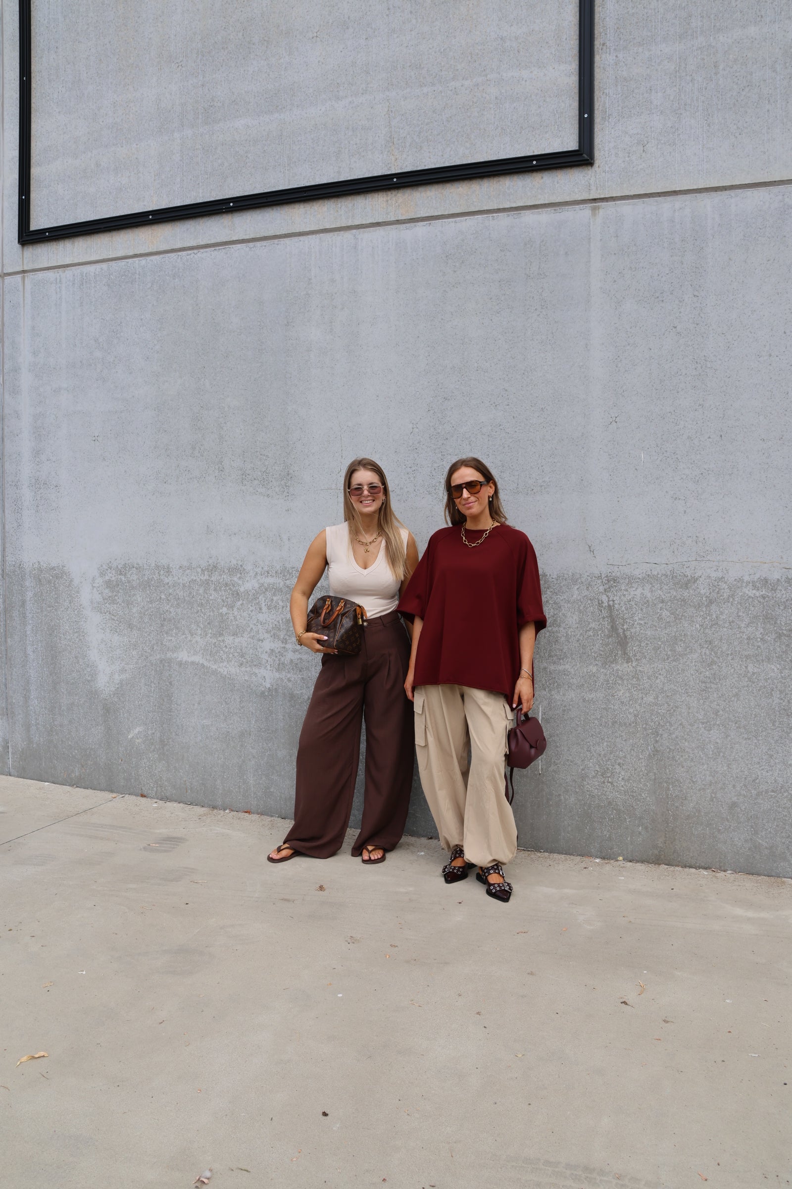 Yara pantalon met detail bruin