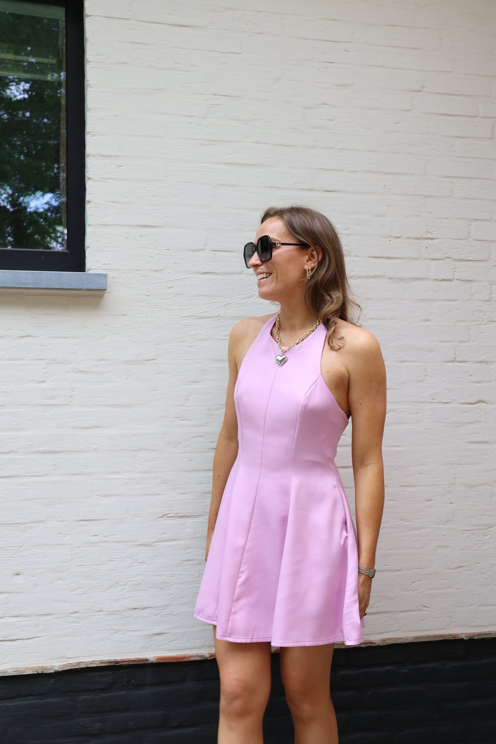 Lizzy mini halterjurk roze