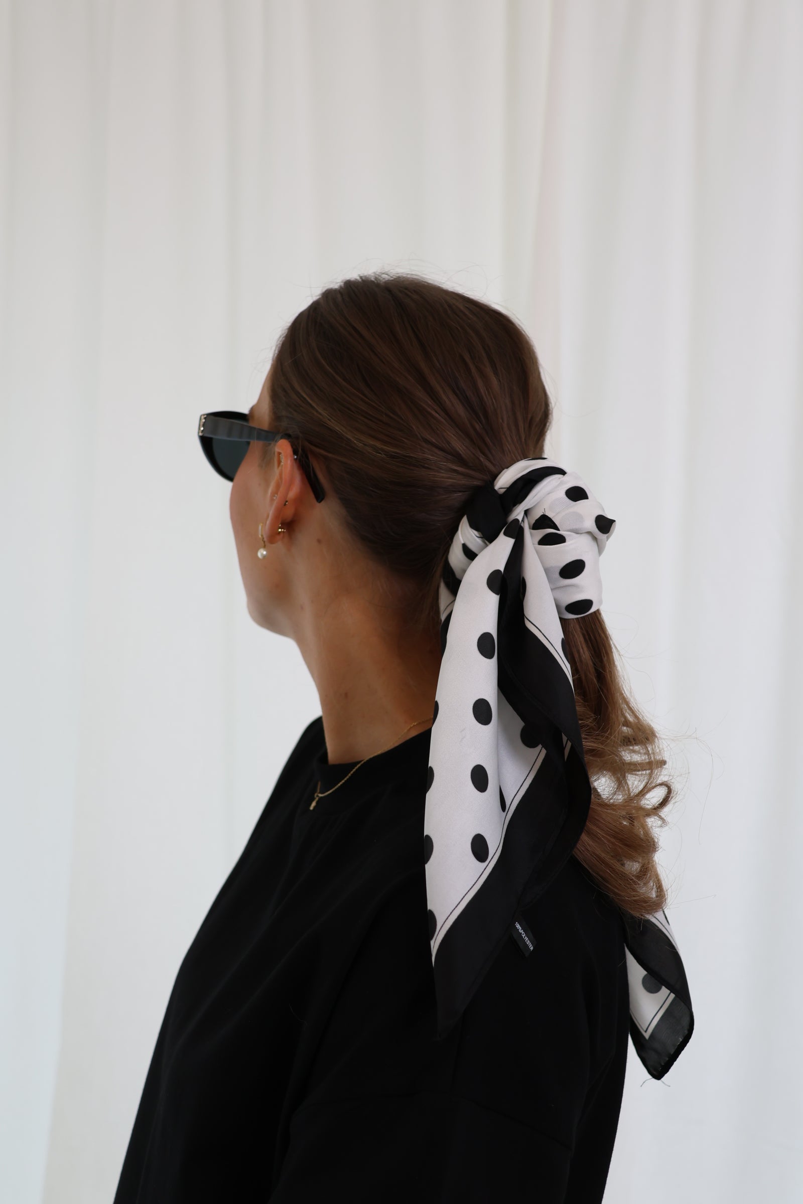 Lea polkadot sjaaltje zwart/wit