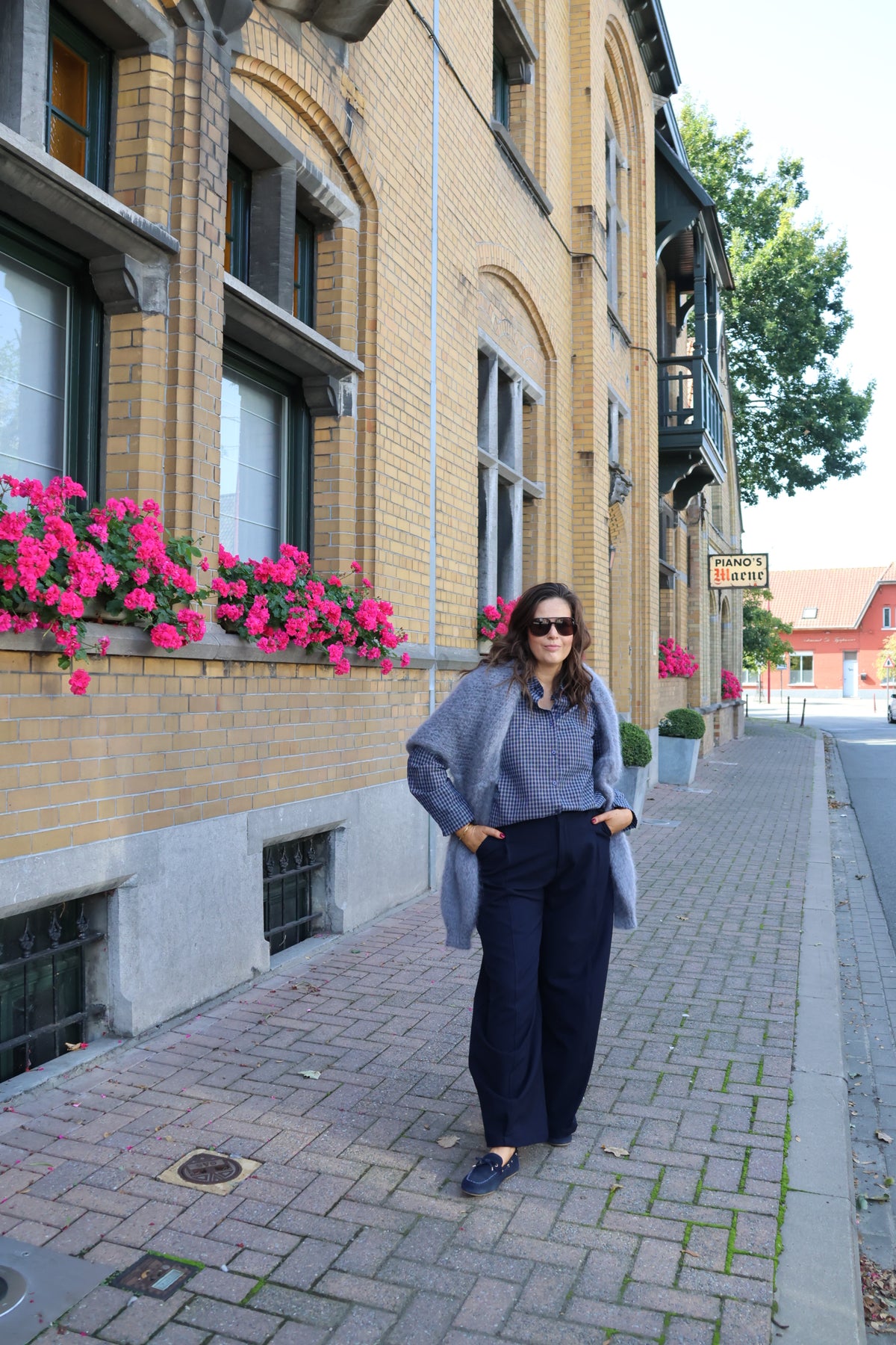 Roxanne geruit hemd marine