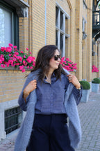 Roxanne geruit hemd marine